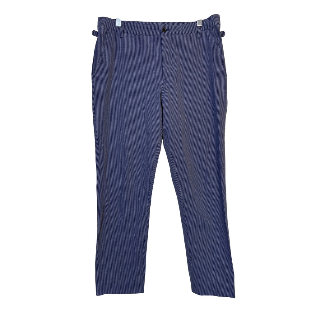 Bonobos Profilo Italia Seersucker Slim Fit Pants 33 Blue Stripe Preppy Nautical
